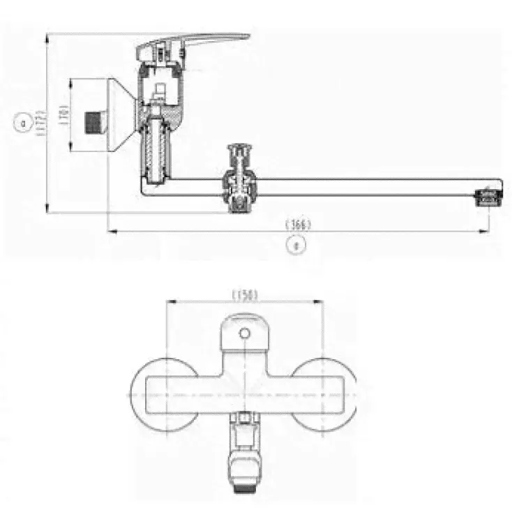 Смеситель для ванны Vitra Dynamic S A42038EXP-0