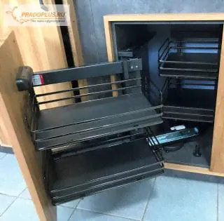 Механизм Dynamic Corner в угловую базу, левый, отделка титаниум-0